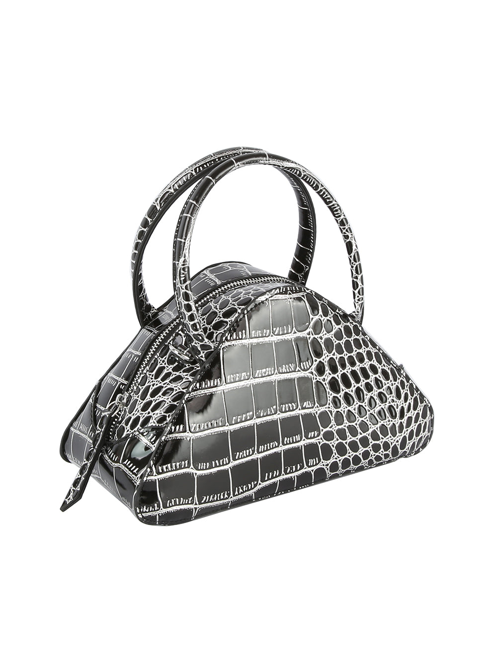 Alligator Embossed Triangle Hand Tote by hfstylish