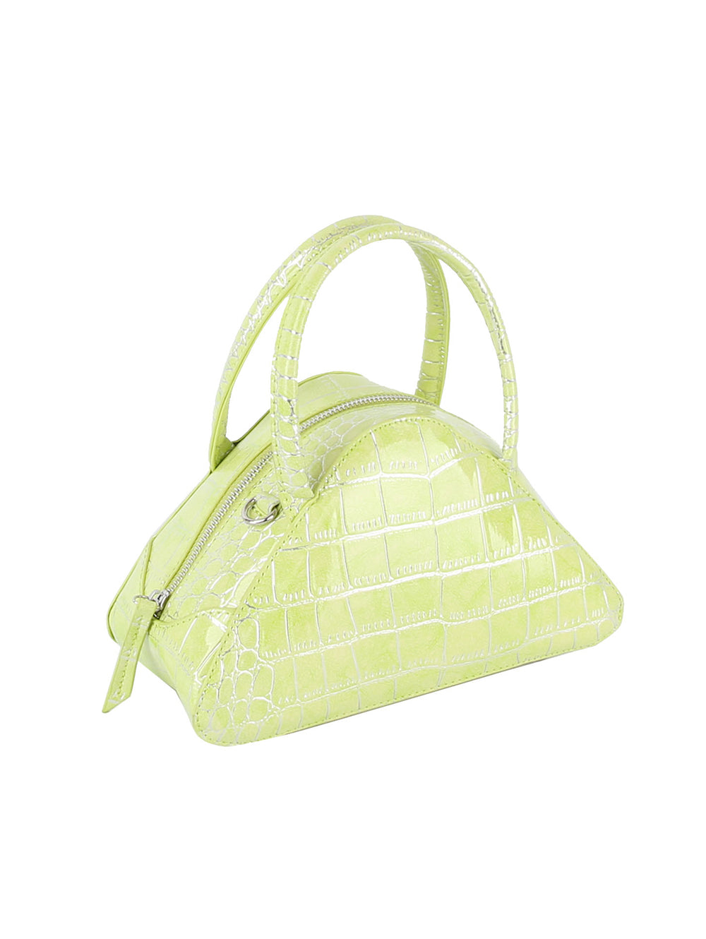 Alligator Embossed Triangle Hand Tote by hfstylish