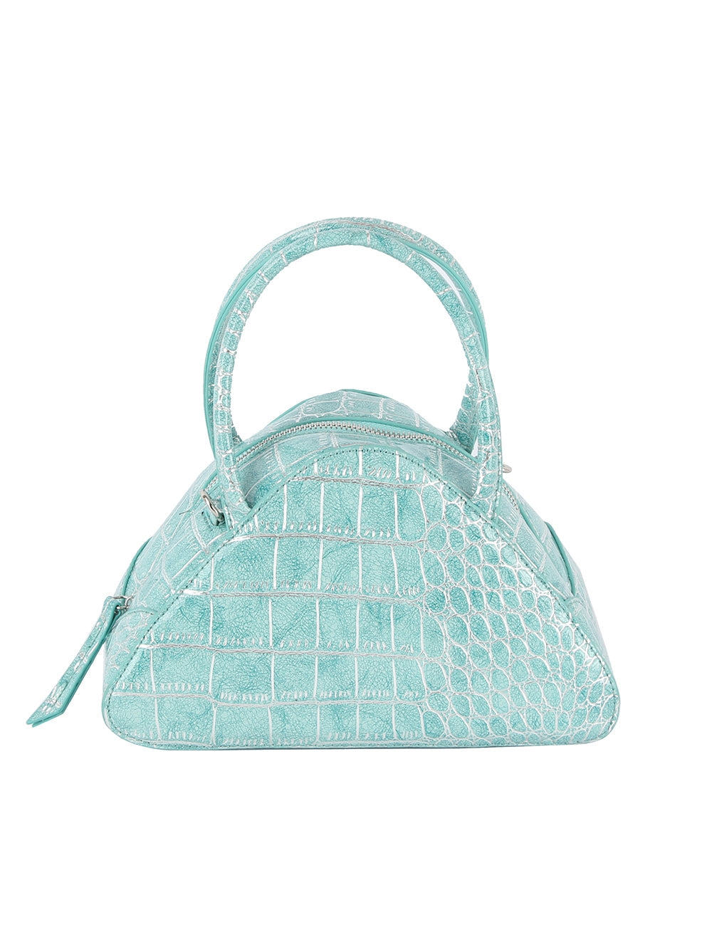 Alligator Embossed Triangle Hand Tote by hfstylish