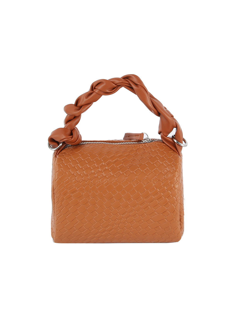 Braided handle leather bag by hfstylish