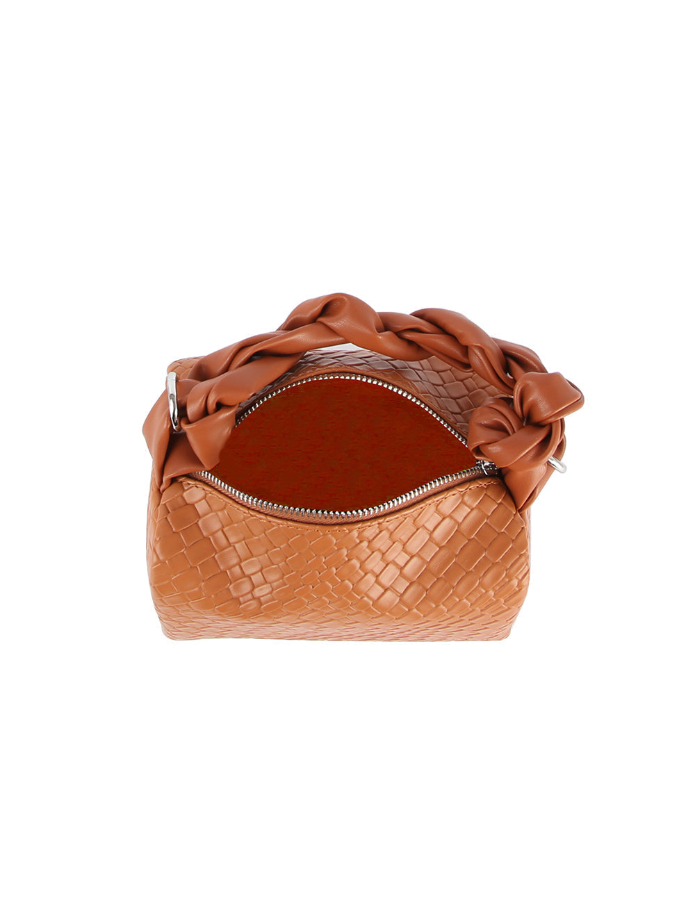 Braided handle leather bag by hfstylish