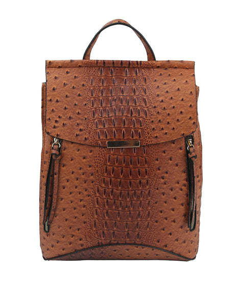 Ostrich Croc Convertible Backpack by hfstylish