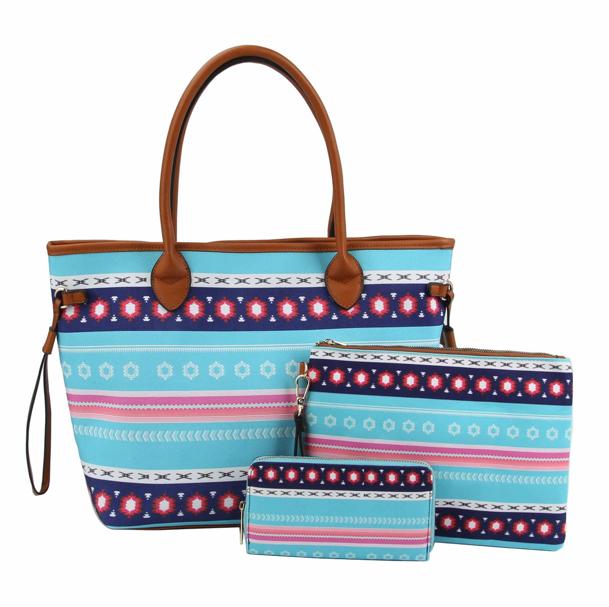 American Native Aztec Printed Canvas 3 in1 Shopper by hfstylish