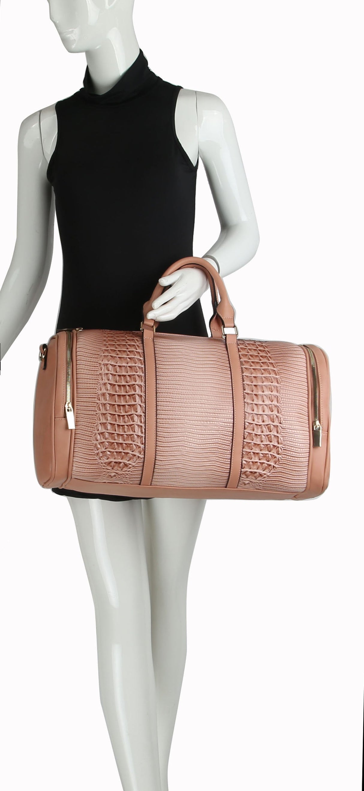 Alligator Embossed Large Satchel Handbag by hfstylish