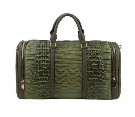 Alligator Embossed Large Satchel Handbag by hfstylish