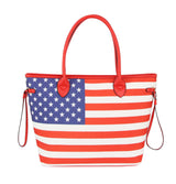 USA Tote Shoulder Handbag Flag Top Handle by hfstylish