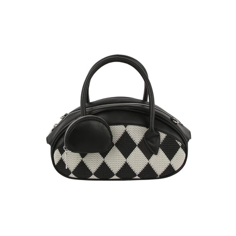 Argyle top handle oval petite handbag by Handbag Factory