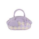 Argyle top handle oval petite handbag by Handbag Factory