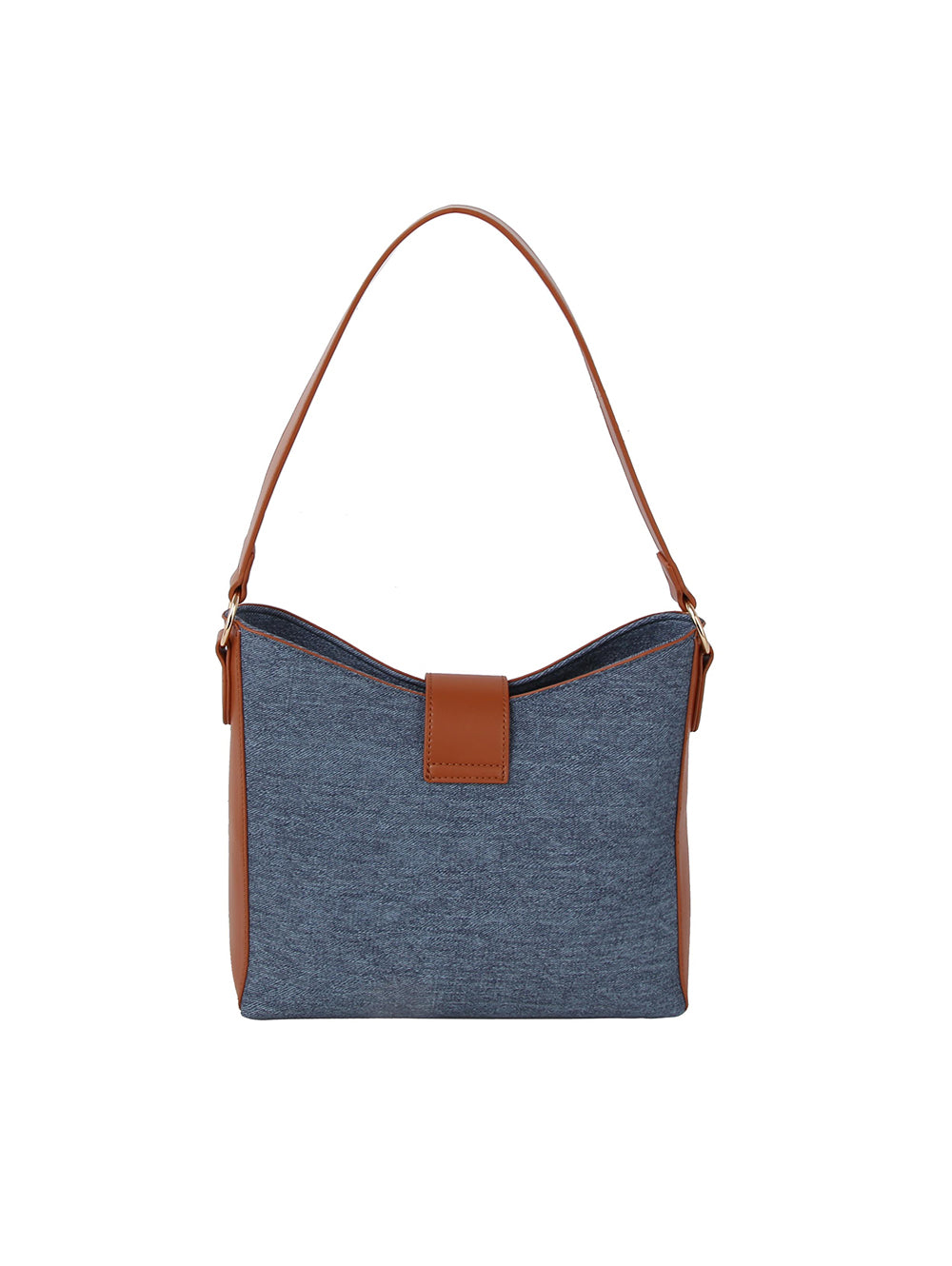 Denim And Contrast Trim Hobo by hfstylish