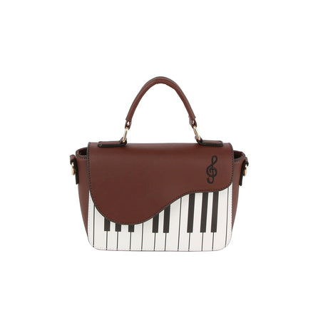 Piano design top handle satchel bag by Handbag Factory