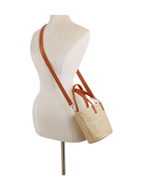 Drawstring Straw Tote with Leather Handles by hfstylish