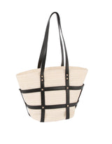 Woven Straw and Faux Leather Beach Tote by hfstylish