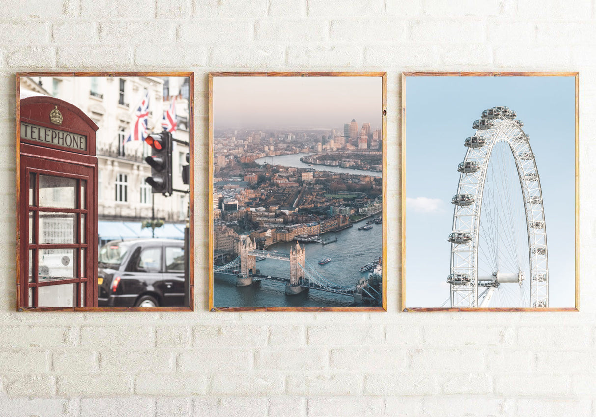 London Photography Room Simple Wall Decor 3 Print Set by WinsterCreations™ Official Store