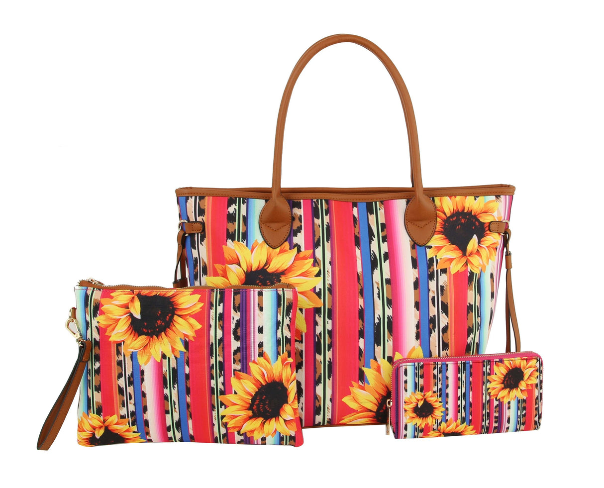 Big Sunflower Rainbow Tote Shoulder  Hobo Handbag by hfstylish