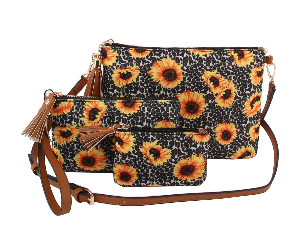 Shoulder Handbag Sunflower Print Bag Set by hfstylish