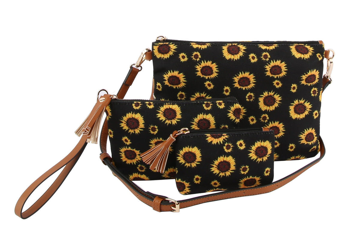 Clutch Sunflower Print Shoulder Handbag by hfstylish