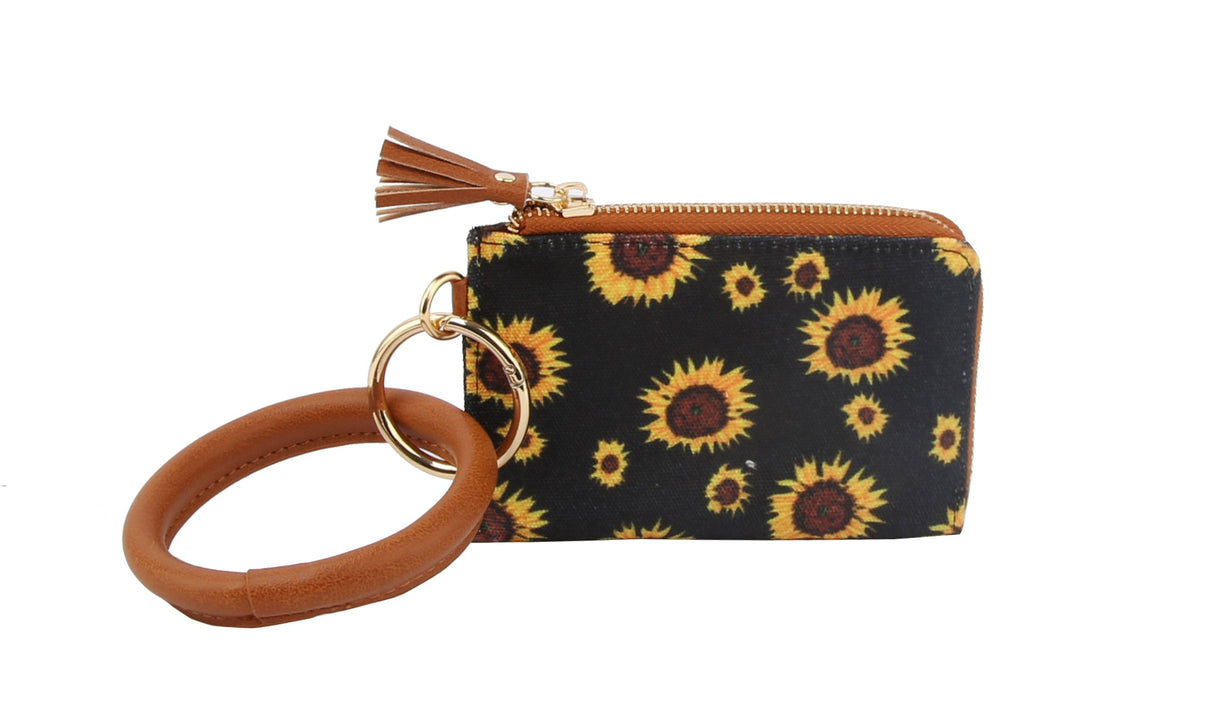 TOP ZIP SUNFLOWER WRISTLET Fahion Wallet by hfstylish