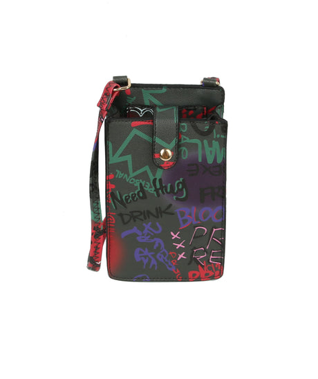 FASHION MULTI GRAFFITI PRINT CELL PHONE BAG by hfstylish