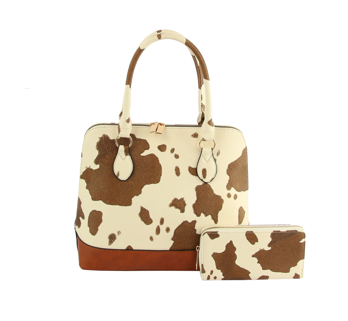 Cow Leo Print Women Satchel Top Handle Bag by hfstylish