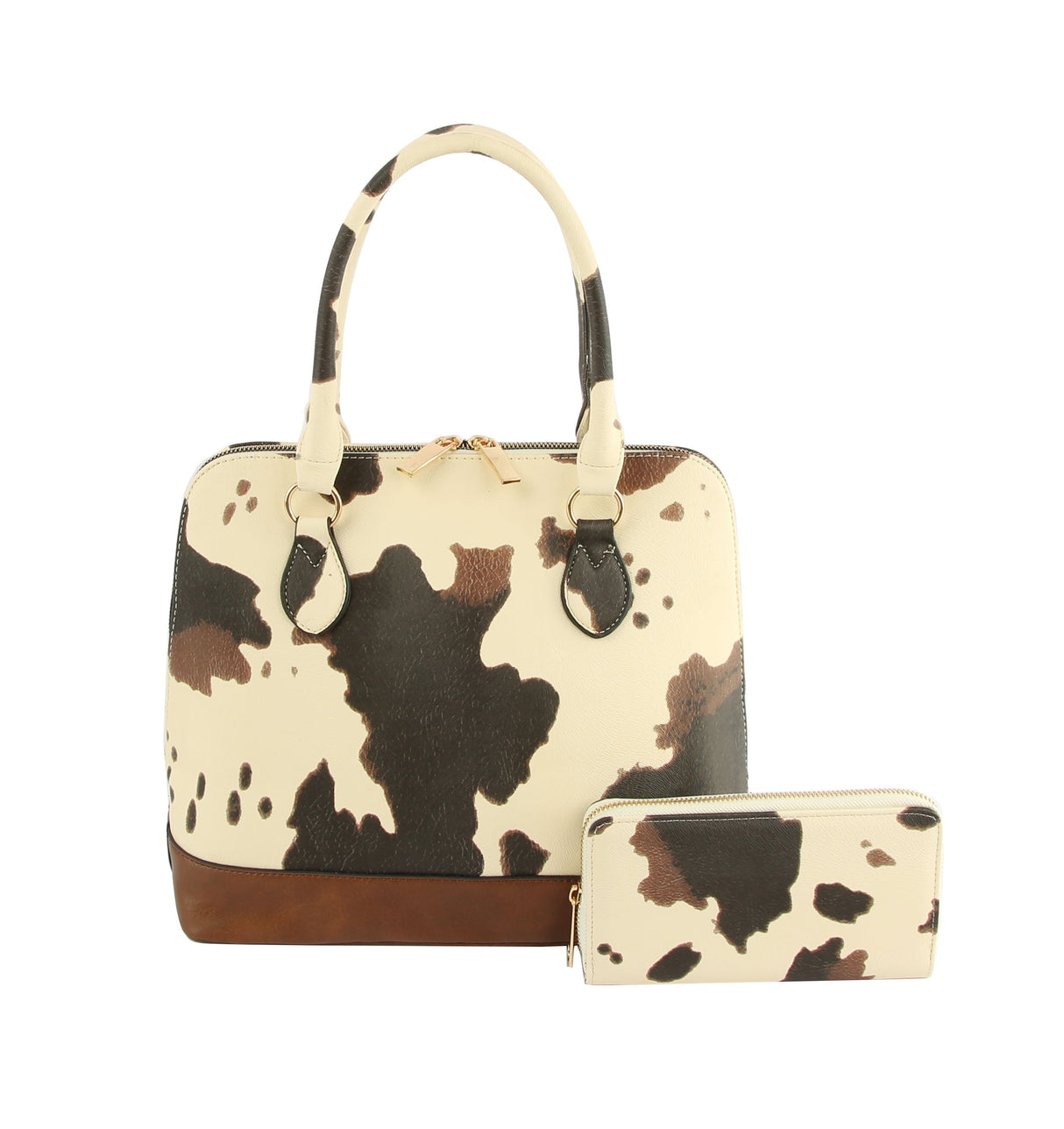 Cow Leo Print Women Satchel Top Handle Bag by hfstylish