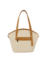 Straw vacation bag with front leather pocket by hfstylish