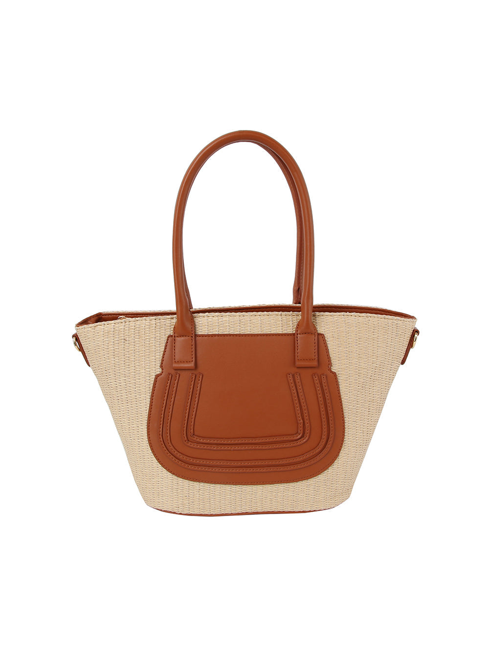 Straw vacation tote bag with leather detail by hfstylish