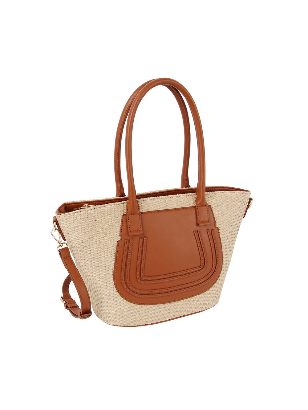 Straw vacation tote bag with leather detail by hfstylish