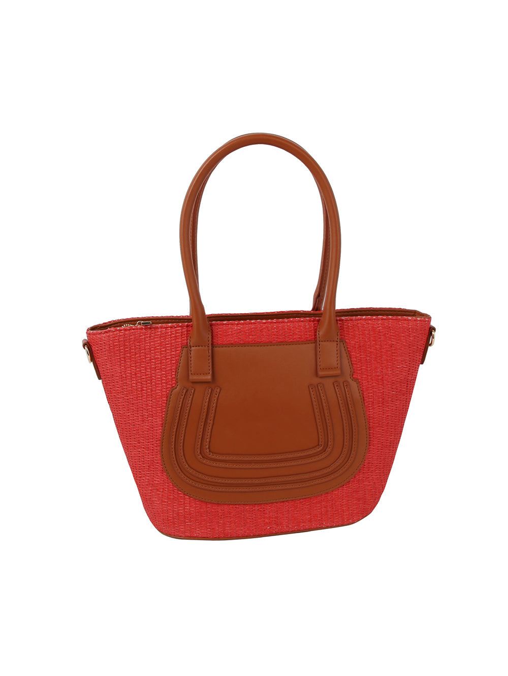 Straw vacation tote bag with leather detail by hfstylish