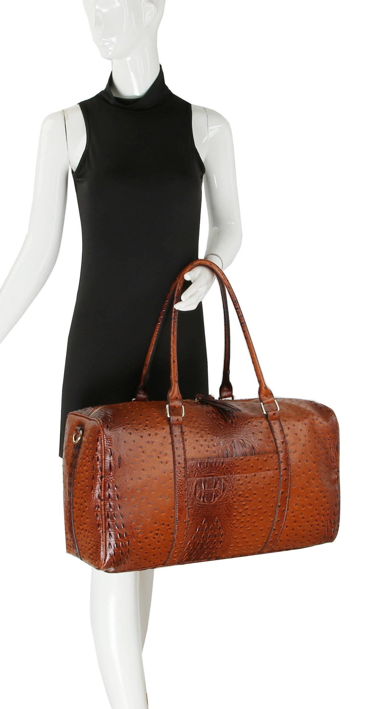 Ostrich Croc Duffle Bag by hfstylish