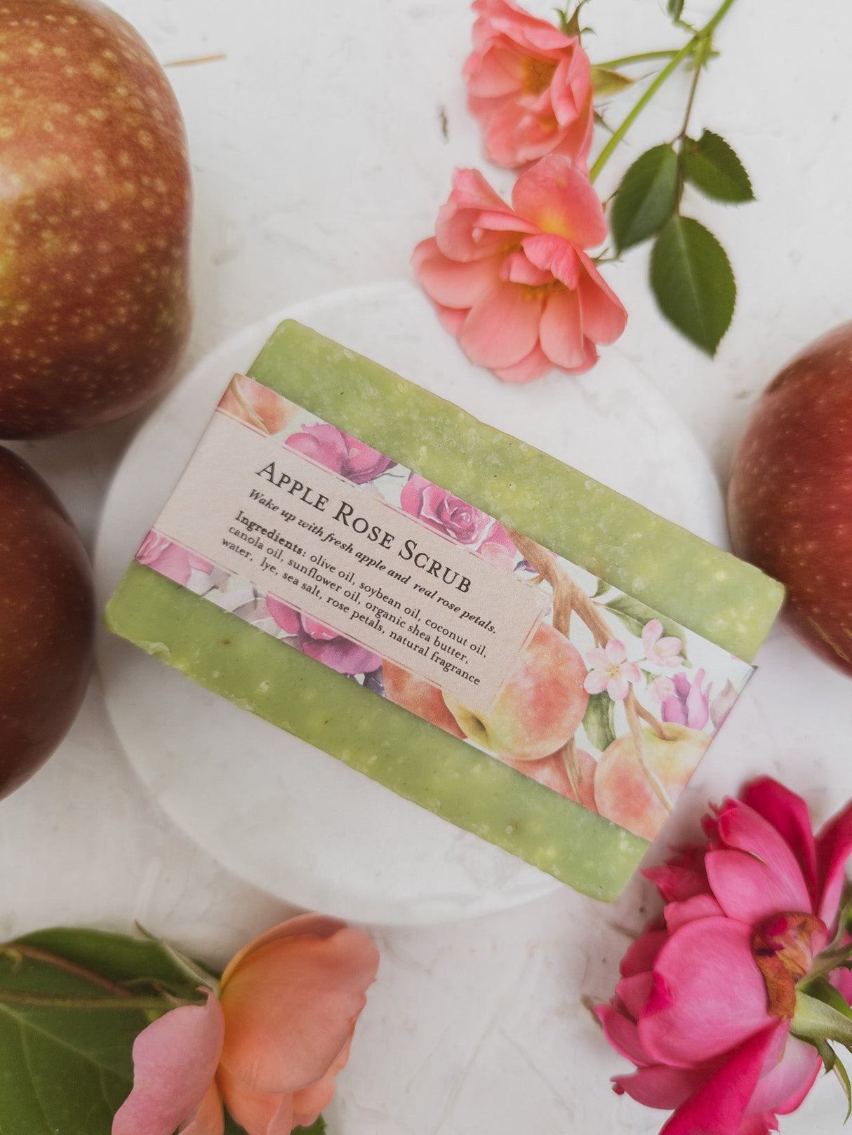 Apple Rose Soap Scrub Bar by Ash & Rose