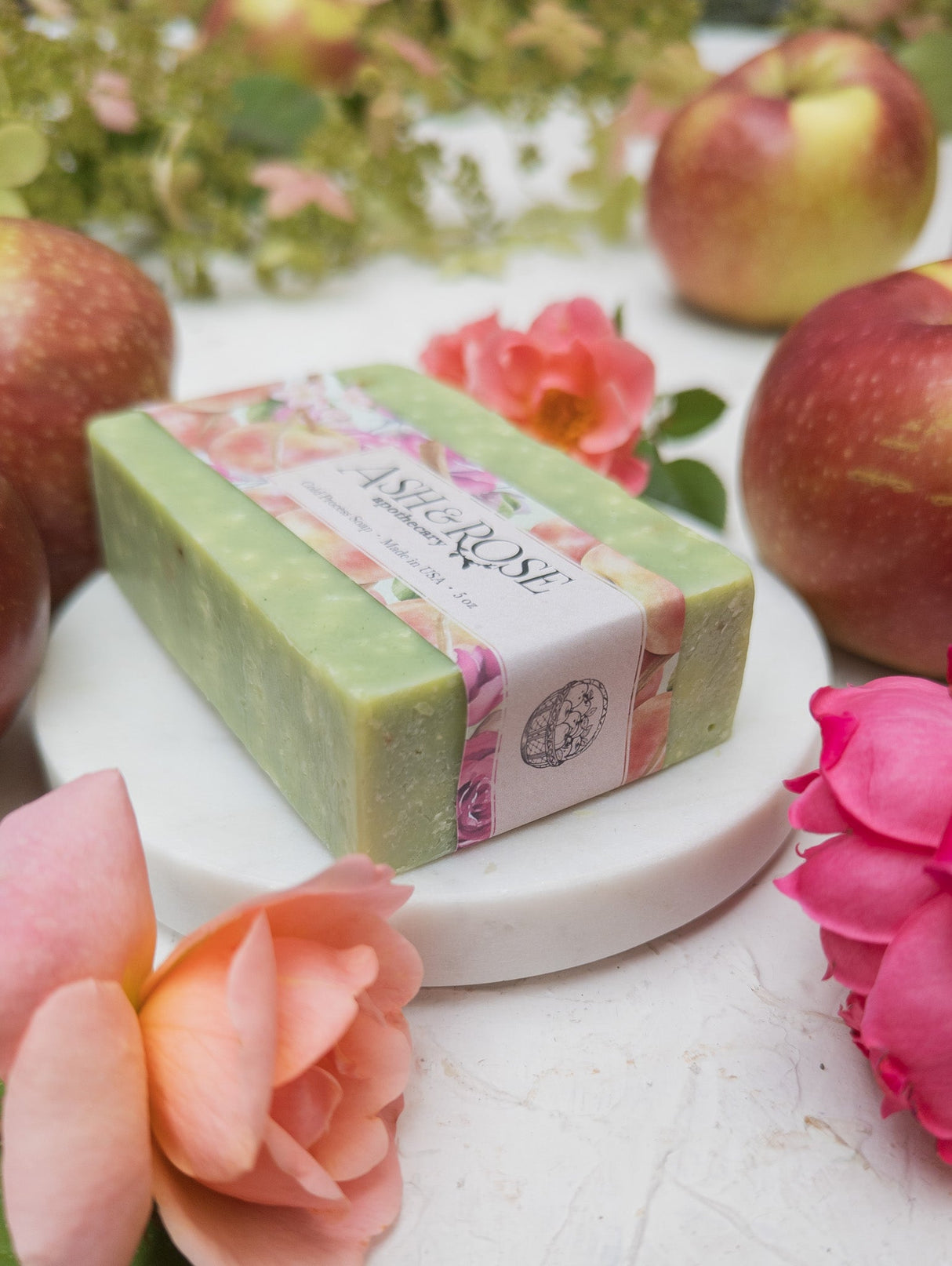 Apple Rose Soap Scrub Bar by Ash & Rose