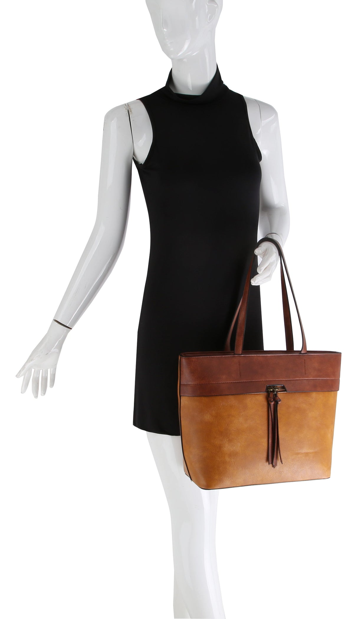 Vintage Tote Bag Two Tone Shoulder Handbag by hfstylish