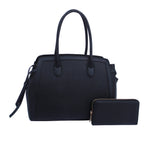 2 TONED SATCHEL WITH MATCHING WALLET by hfstylish