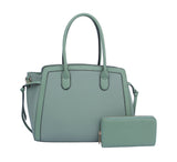 2 TONED SATCHEL WITH MATCHING WALLET by hfstylish