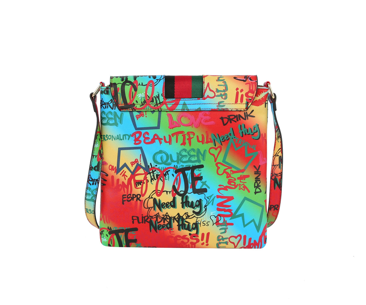 Fashion Graffiti Bee stripe Crossbody Messenger bag by hfstylish