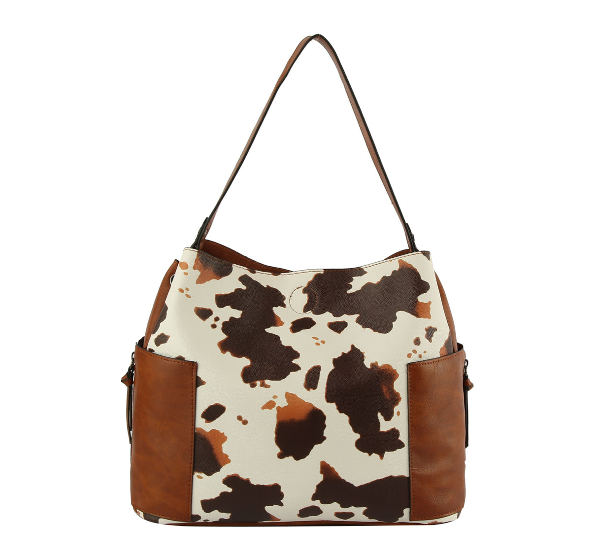 Ladies Top Handle Cow Printed Hobo Handbag by hfstylish