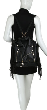 Fringe Motorcycle Jacket Backpack by hfstylish