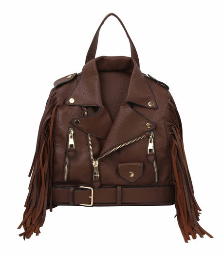 Fringe Motorcycle Jacket Backpack by hfstylish