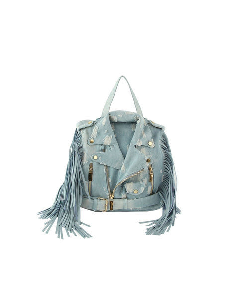 Fringe Motorcycle Jacket Backpack by hfstylish