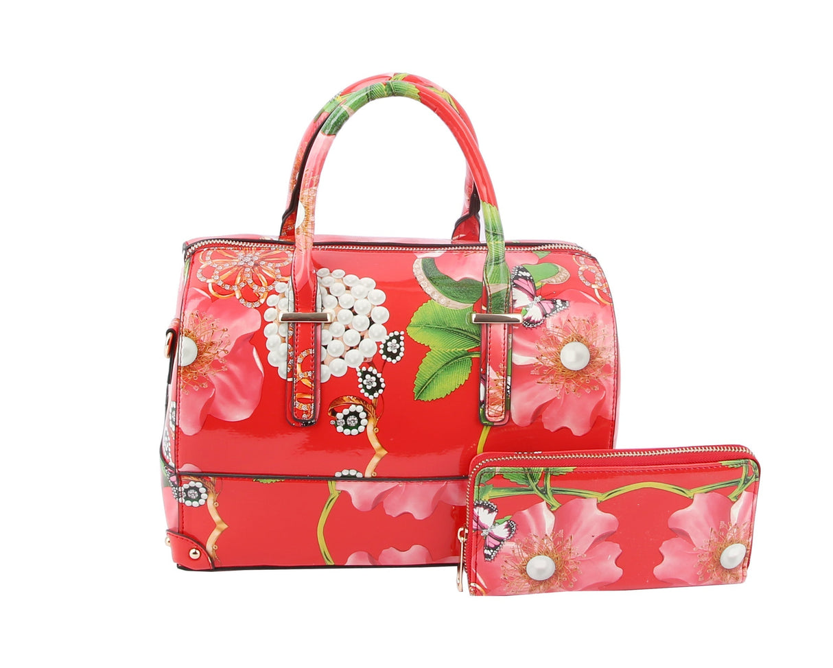 Floral Satchel Handbag for Women Purse by hfstylish