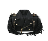 HF  Petite Fringe Motorcycle Jacket Shoulder Bag by hfstylish