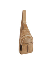 Front pocket leather sling bag by hfstylish