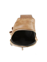 Front pocket leather sling bag by hfstylish