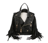 Fringe Motorcycle Jacket Backpack Handbag by hfstylish