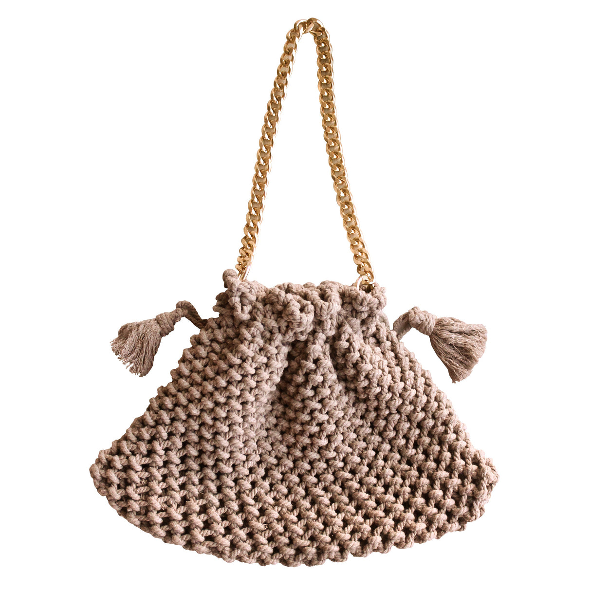 LYON Macrame Tote Bag, in Toasted Beige by BrunnaCo