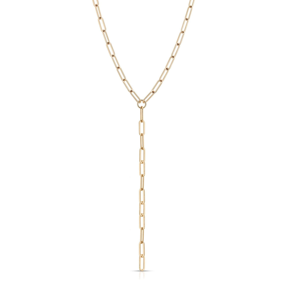 Large Elongated Link Lariat by eklexic jewelry