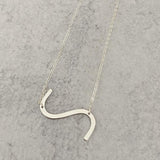 Large Uppercase Sideways Initial Necklace by Salt and Sparkle