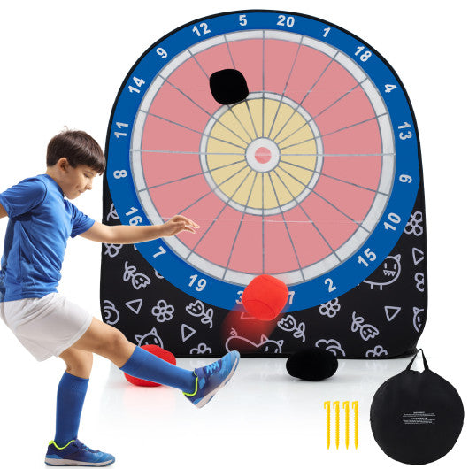 Large Dart Board for Kids with 4 Kick Balls-Black