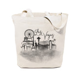 Las Vegas Cityscape Cotton Canvas Tote Bag by The Cotton & Canvas Co.