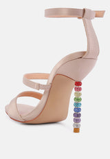 lawsuit rhinestone ball heel satin sandals by London Rag